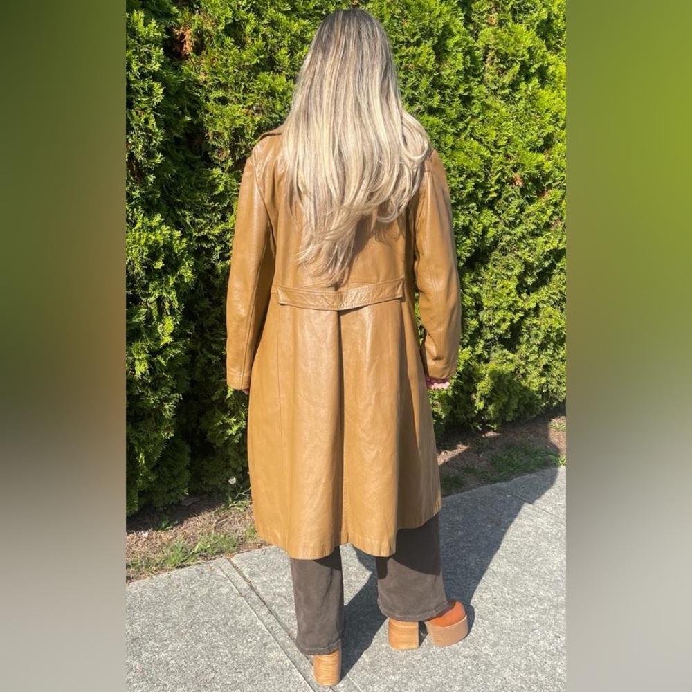 COPY - Vintage Stall Leather Trench Coat - Picture 3 of 16